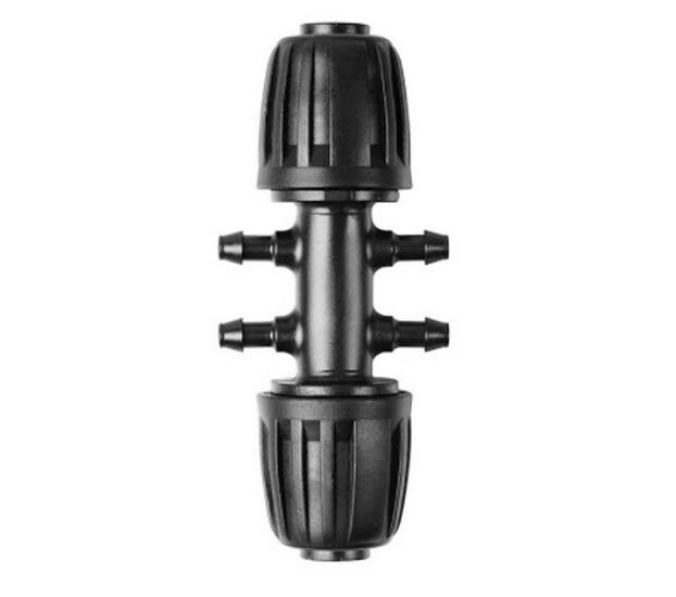 16mm PE Pipe Water-Saving Irrigation Fittings: 4-Point Hose, Valve, Reducing Tee, Six-Way Plug, Elbow Connector