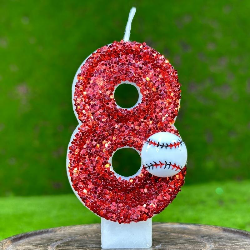 Children's Birthday Candles 0-9 Number Baseball Candle for Boy Original Birthday Candles Party Cake Topper Decoration
