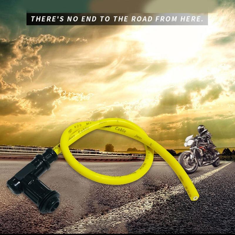 49,5 cm Motorrad-Zündleitung, Zündkerze, Iridium-Stromkabel, Drähte, Abdeckung, verschleißfeste Silikon-Zündleitung