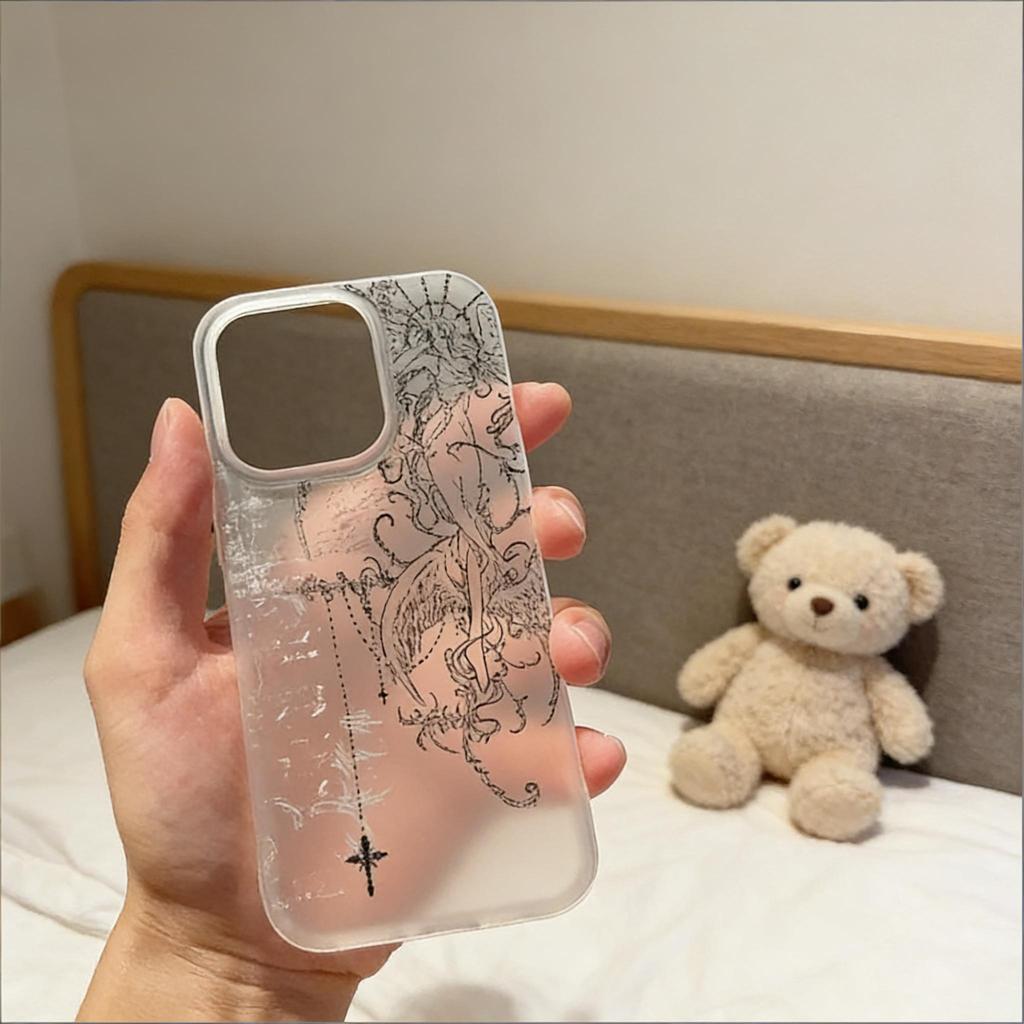 Kreuzmuster Transparente Matte Handyhülle Für iPhone 17 16 15 14 13 12 11 Pro Max XS XR X 7 8 Plus 16E 17 Air Bumper Abdeckung