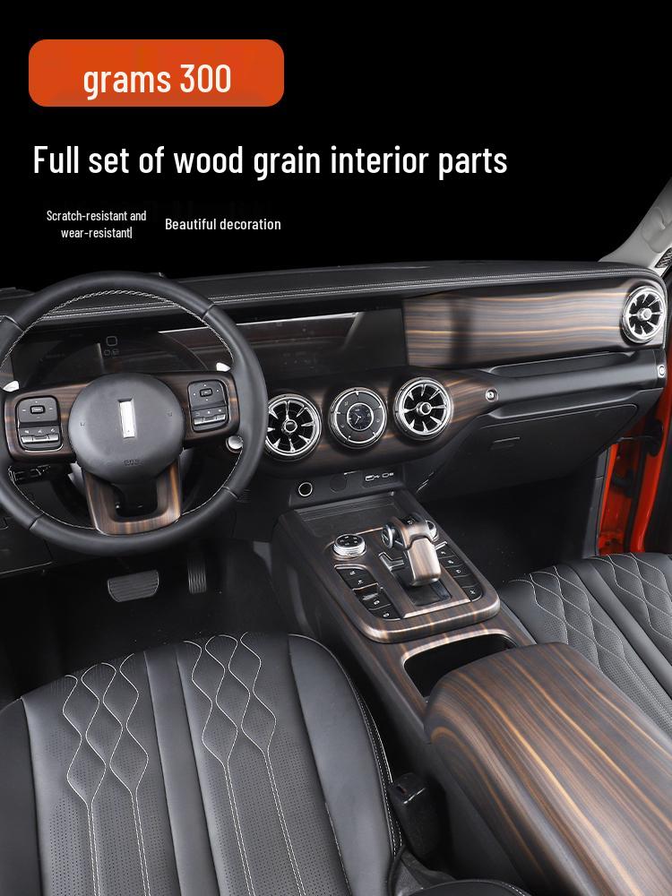 Tank 300 Interior Wood Grain Decorative Stickers for Console, Gear Shift, Air Outlet, and Steering Wheel