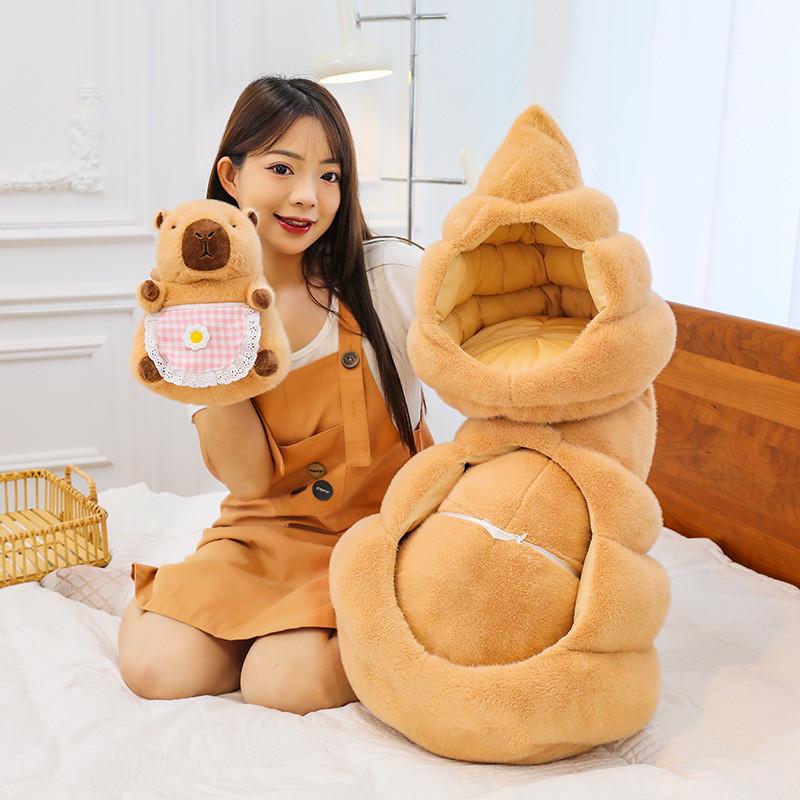 Entzückendes Capybara Plüschtier Kissen Weiches Stofftier für Mädchen Wichtelgeschenk