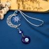 Evil Eye Car Charm, Evil Eye Charm Blue Hanging Ornament Moon Blue Crystal Hang Ornaments Cars Accessories Pendent Cars Hang Ornament Evils Eyes Car