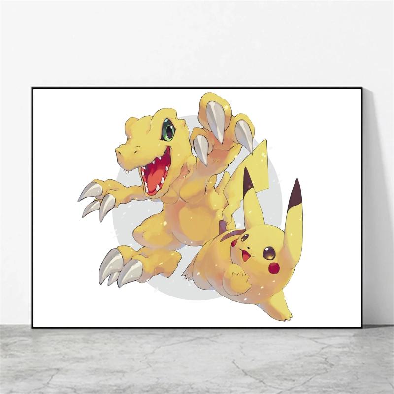 Anime Canvas Paintings Pokemon Ash Ketchum Pikachu Poster Wall Decorative Brings Endless Joy Show The Cozy Home Atmosphere