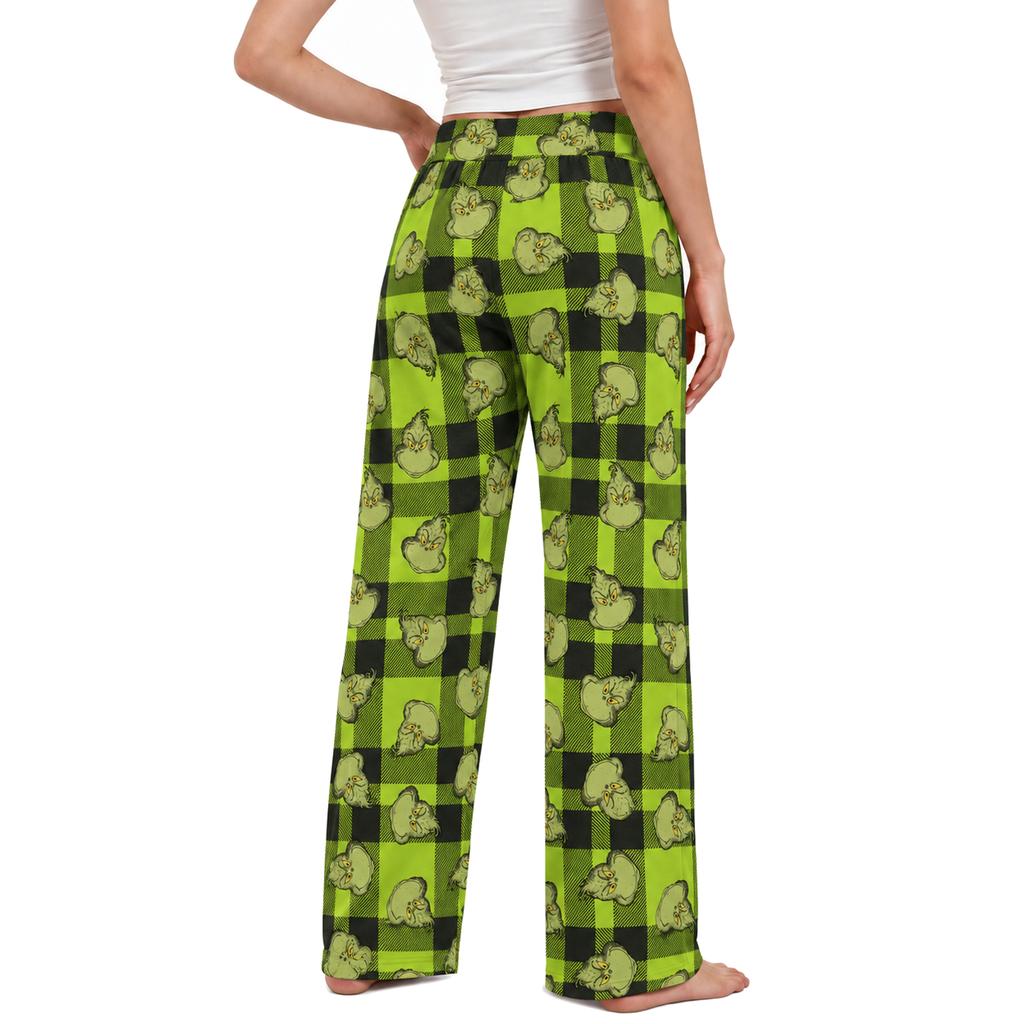 Women's Christmas Pajama Pants Funny Cozy High Waist Sleep Bottoms for Holiday Lounging