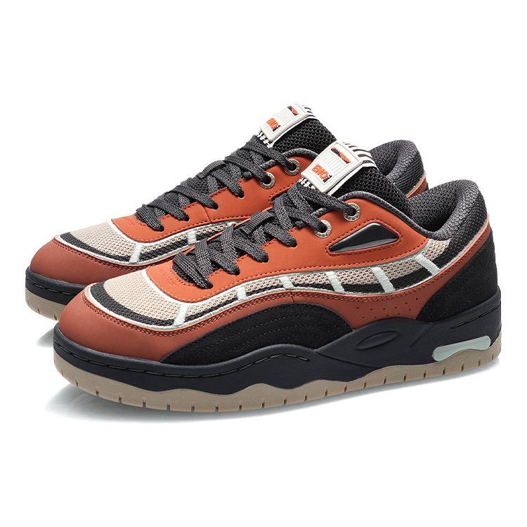 Li Ning Star Speed The One Series Synthetic Leather Fabric Star Classic Casual Breathable Low Top Skate Shoes Men sneaker Amber-Brown AGCQ367-3