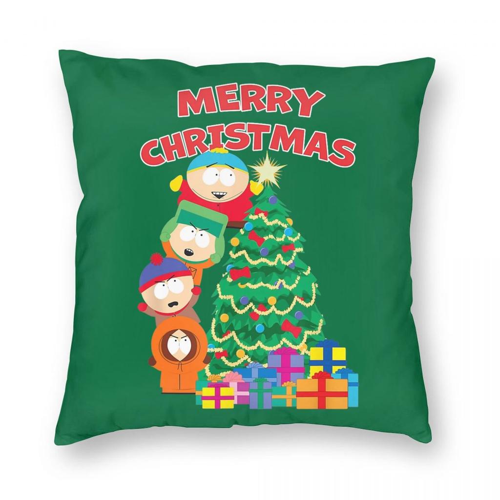 South-Park Merry Christmas You Guys Pillowcase Soft Fabric Cushion Cover Decorative Throw Pillow Case Cover Home Square 40X40cm