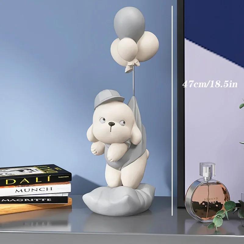 Home Decor Creative Dog Bear Sculptures Balloon Puppy Statues Home Decorative Ornament Figurine For TV Cabinet Living Room Decor