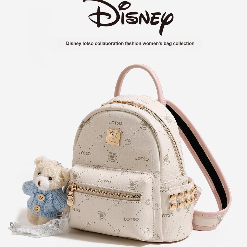 Disney Strawberry Bear Fashion Versatile Design Backpack College Style Unique Book Bag Women backpack White Black BMK-73211