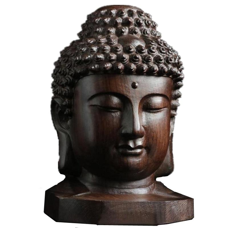 1/2pcs Wooden Sakyamuni Statue 6cm Creative Tathagata Figurine Mahogany Buddha Head India Art Craft