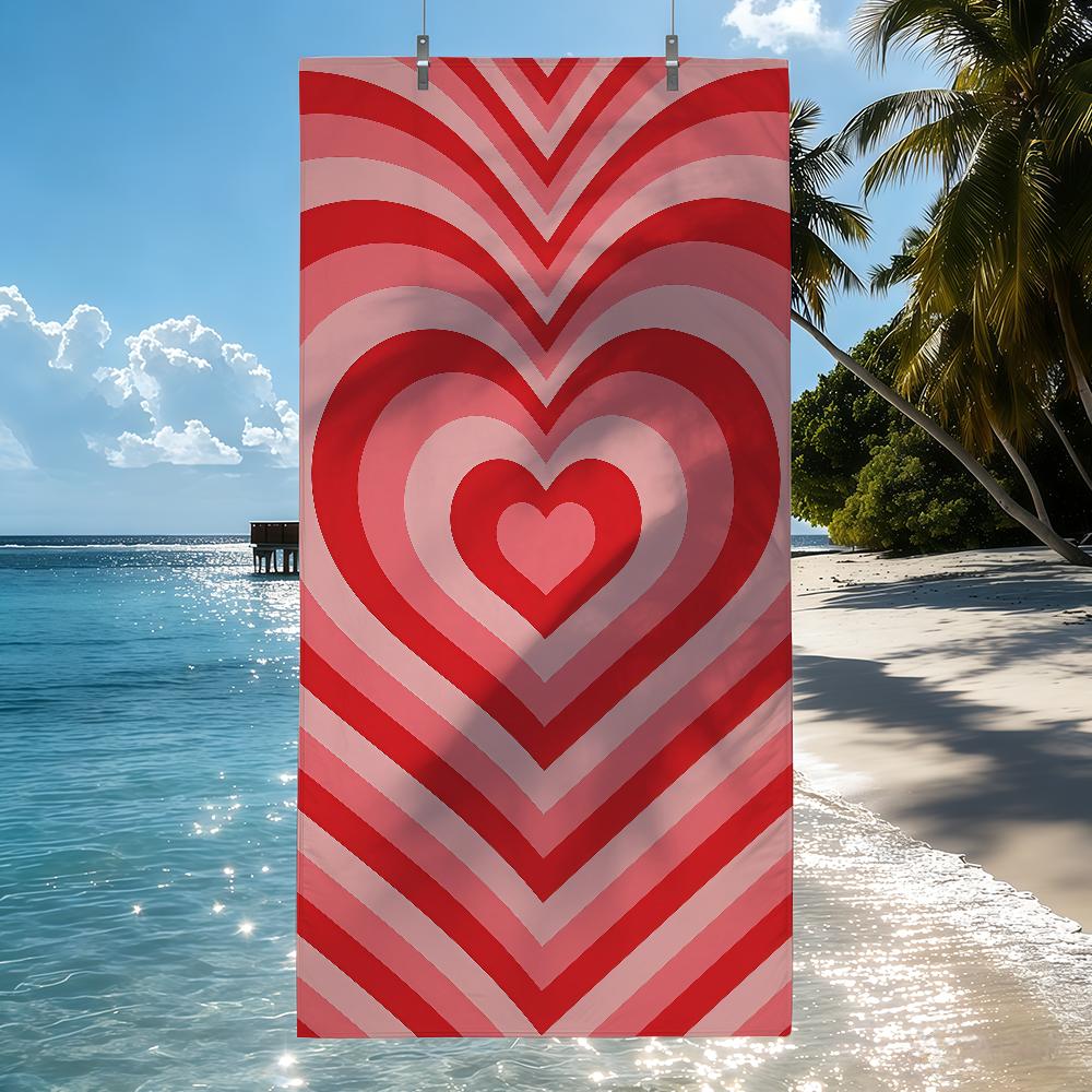 Heart Shaped Love Couple Towel Quick Drying Beach Towels Are Suitable For Swimming Pools Camping Yoga And The Gym