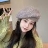 Women's Hat Knitted Autumn Winter Painter's Warm Plush Hat Wool Beret
