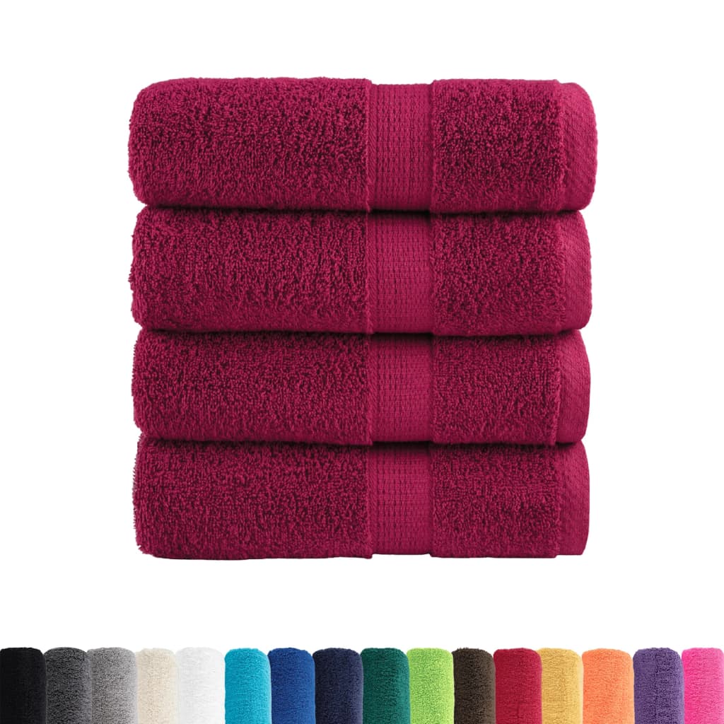 Premium Wash Cloths SOLUND 4 pcs Burgundy 30 x 30 cm 600 g m²