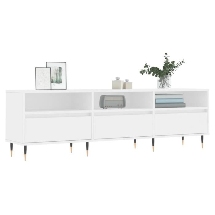 VidaXL Meuble TV blanc 150x30x44,5 cm bois d'ingénierie 831260