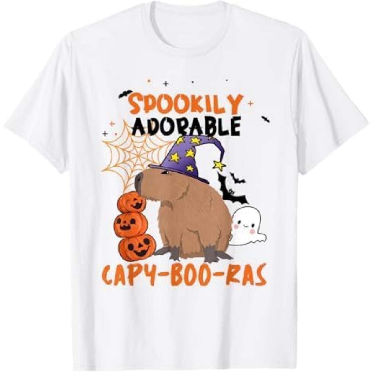 Spookily Adorable Wizard Capybara Halloween Cute Capybara T-Shirt BAOANH Mens Womens Tank Top Sweatshirt Hoodie Longsleeve White XXXXXL белый