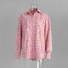 Karomuster Hemd 2026 Frühling Sommer Neu Retro Kariert Knopfleiste Oversized Shacket Rosa Vichy-Karos Hemd Damen Lässiges Oberteil