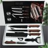 6pcs Stainless Steel Kitchen Knife Set Chef Knives Slicing Knife Meat Cleaver Fruit Knife Peeler Scissors