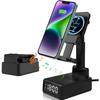 15 W Faltbares kabelloses Ladegerät LED-Zeitanzeige Wecker Telefonständer Bluetooth-Lautsprecher für iPhone 15/14/13Pro