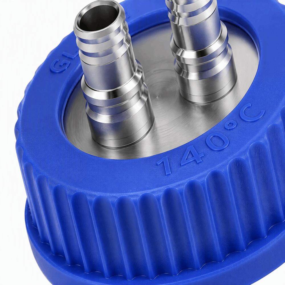 2 Port Design Mobile Phase Filling Cap 8mm Diameter Liquid Filling Cap Laboratory