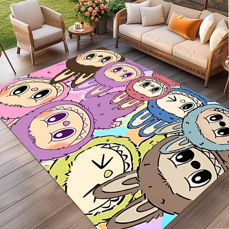 Labubu Print Rug, Washable Floor Carpet, For Entryway Dorm Laundry Room Office Study, Home Decor Birthday Christmas Gift