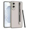 For Samsung Galaxy S25 Edge Case with Stylus Skin Touch PU+TPU+PC Phone Back Cover