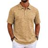 Men's Short Sleeve Polo Shirt Hawaiian Style Loose Fit Casual Top Button Down Collar Soft Fabric All Over Print Design