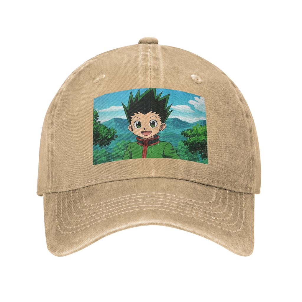 Anime Hunter X Hunter Gewaschene Jeans-Kappe Lässige Baseballkappen Verstellbarer Hut Sommer Unisex Baseballkappen
