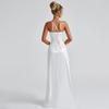 Women's Autumn/winter Sexy Back Strap Split Evening Dress Solid Color Strap Dress