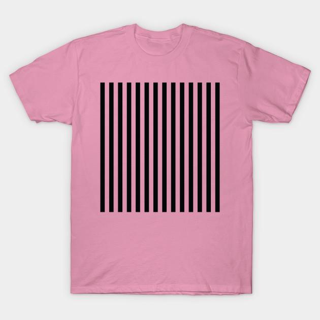 T Shirt Women Black Vertical Stripes Harajuku Print Kawaii Tshirt Summer Short Sleeve Female T-Shirt Top Tee