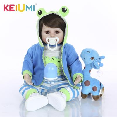 KEIUMI 48 Cm Reborn Doll Boy Touch Soft Cloth Body Newborn Babies Dolls Toy With Giraffe Kids Christmas Birthday Gifts