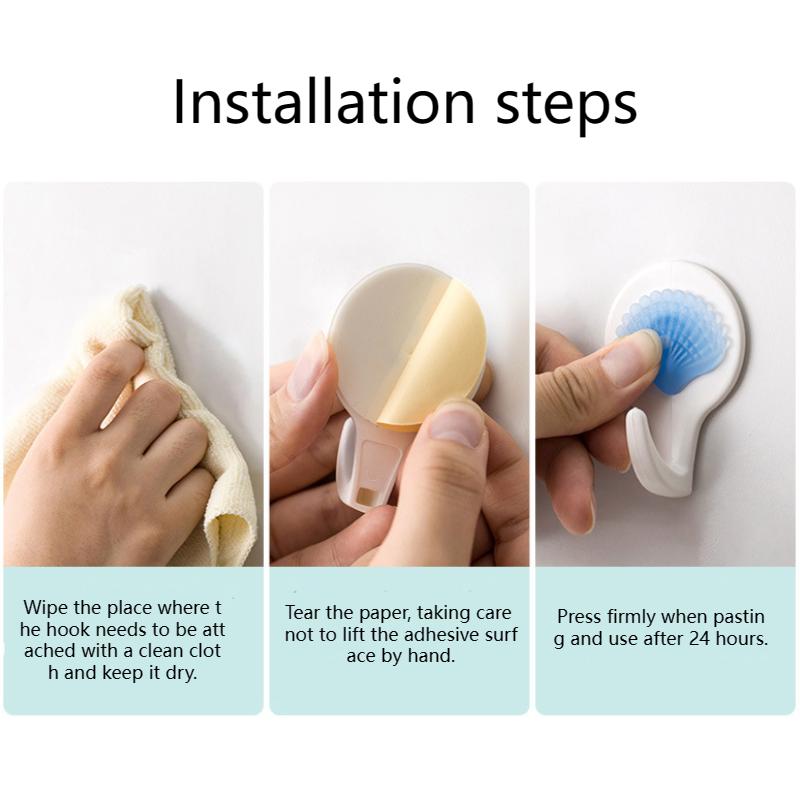 Viscose Hook Household No Trace Cartoon Cute Wall Sticky Hook Wall Load-bearing Mini Dorm Hook