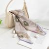 Double Crepe Silk Square Scarf Women Commute Fashion Elegant Shawl Versatile