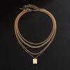 4-piece Retro Minimalist Men's Metal Pendant Necklace Set - Fashionable and Avant-garde Men's Personalized Vintage Jewelry