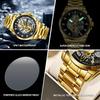 BINBOND Luxury Vintage Hollow-Out Quartz Wristwatch for Men Luminous Waterproof Accurate Durable Men's Watch Casual Reloj+Box