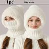 1pc Winter Lined Knit Hat with Earflap, Windproof and Warm Hooded Neck Gaiter for Outdoor Cycling 6 Colors