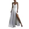 Spring Summer Women's Long Dress, European American Sexy Spaghetti Strap Sleeveless V-neck Cocktail Mini Evening Gown
