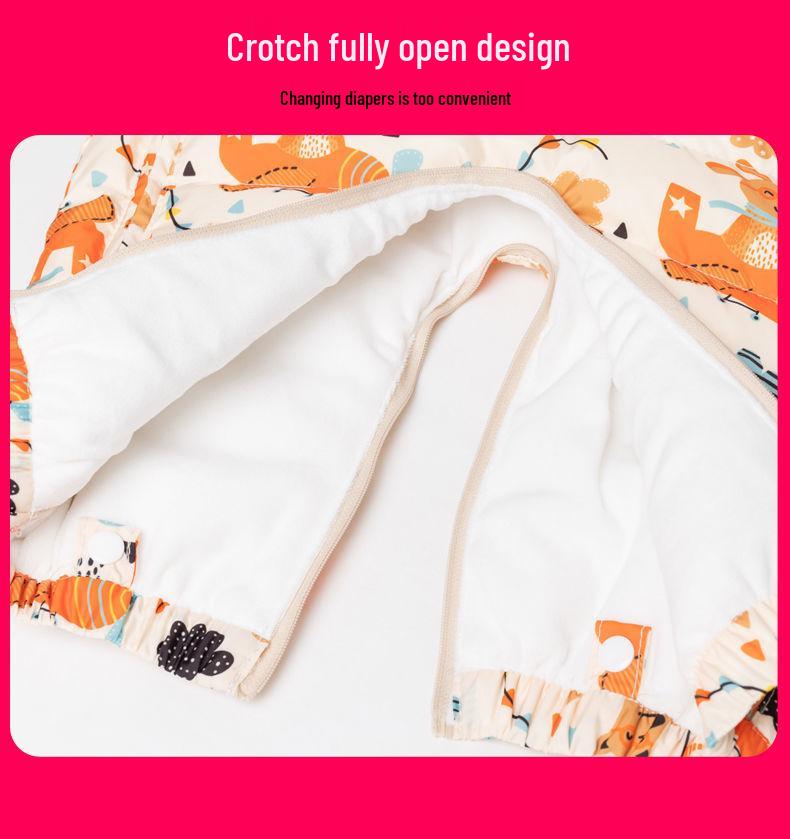 Thick Fleece-Lined Winter Baby Onesie for Boys & Girls - Warm Cotton Padded Infant Outdoor Romper