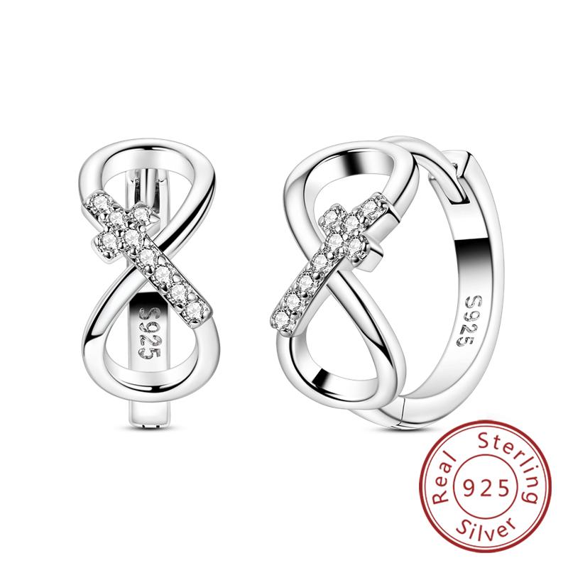New Original 925 Silver Hoop Earrings Purple Zircon Flowers Butterflies Studs Earring For Women Wedding Engagement Gift