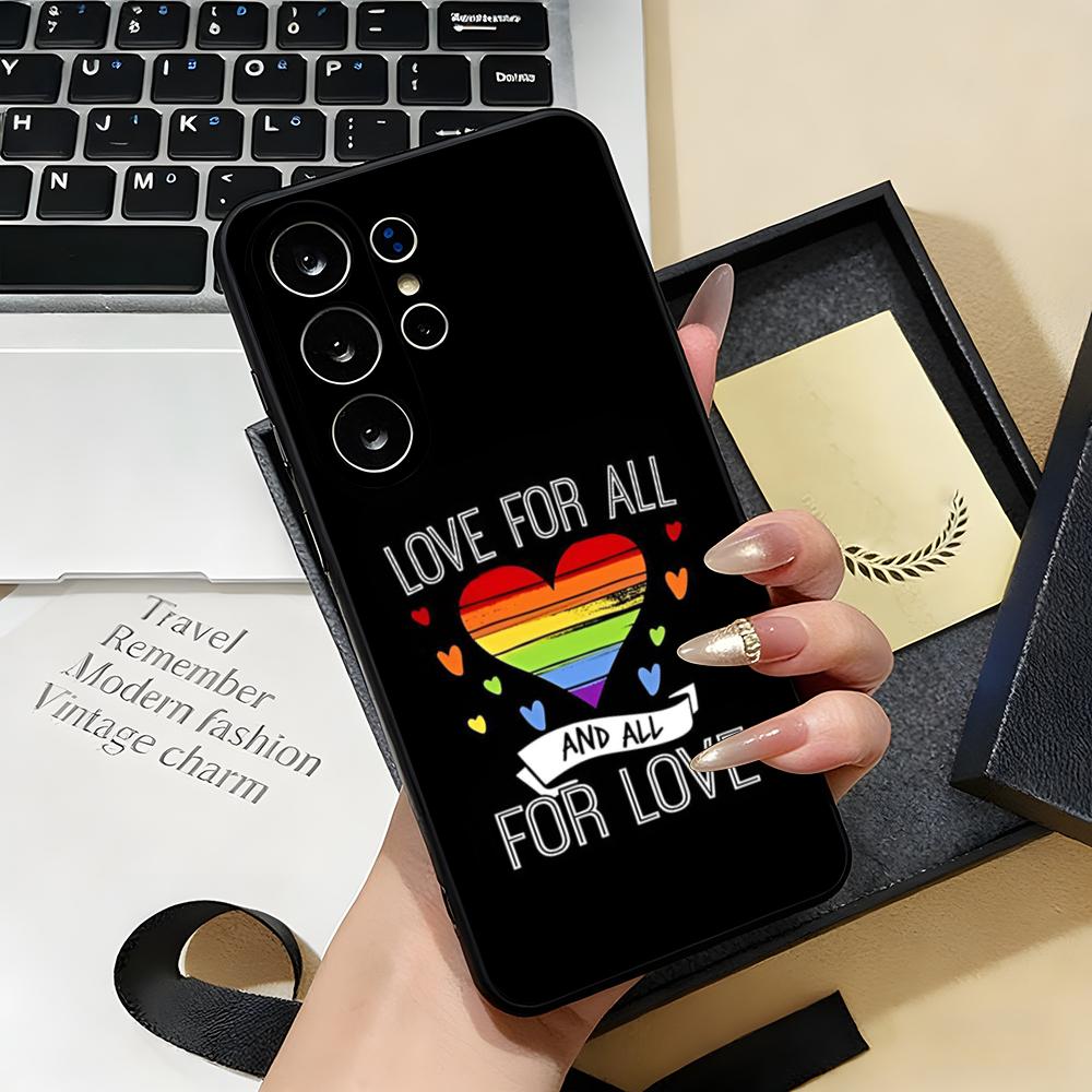 

Love Is Love LGBT Rainbow Phone Case For Samsung S26 S25 S24 FE S23 S22 S21 Plus S20 Ultra Note20Ultra Black Soft Shell Galaxy S22 Ultra 5G