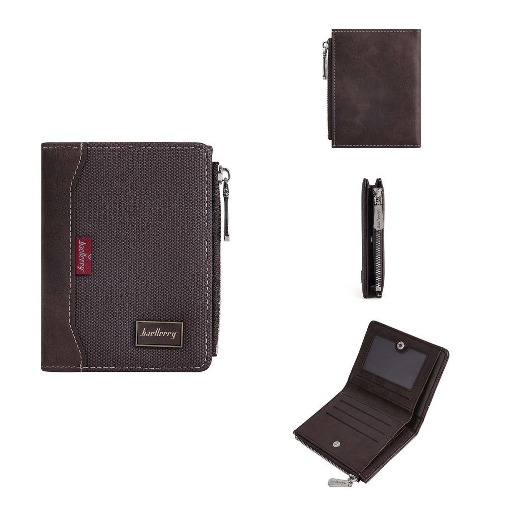 Men's Baellerry European & American Business Anti-Theft Card Holder Wallet with Zipper Coin Purse.