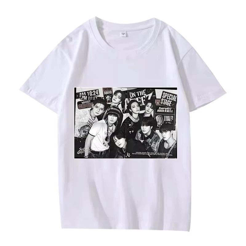 2026 Sommer Mode Trendiges T-Shirt Herren Damen Vintage Oberteil Ateez Klassisches Damen-T-Shirt Kpop Super Lässige Bedruckte Kurzarmbluse Y2K