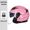 Motorcycle Helmet Half Face Helmets Double Lens Four Seasons Men Women 3/4 Open Face Motorbike Jet Helmets Dual Visor Capacete