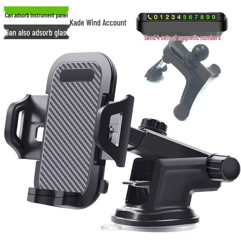 Retractable 360° Car Phone Holder with Suction Cup & Air Vent Mount