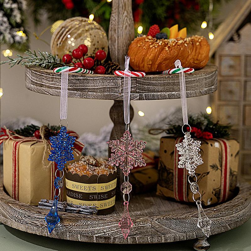 Snowflake Christmas Ornaments Acrylic Clear Pendant Festival Clear Snowflake Ornaments Hangable Decor Pendants For New Year Wall