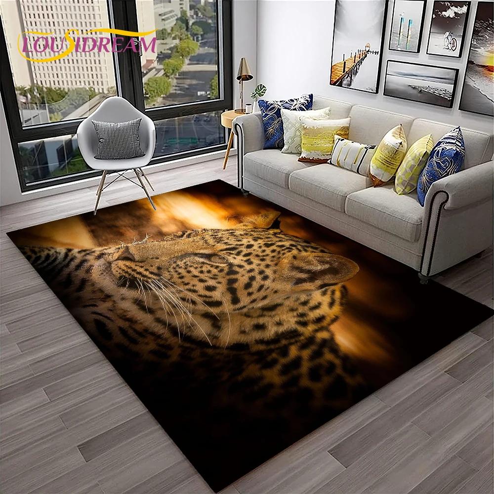 Beast Leopard Cheetah Cartoon Animal Carpet Rug for Home Living Room Bedroom Sofa Doormat Decor,kids Area Rug Non-slip Floor Mat