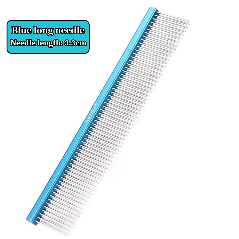 Dog Grooming 2 Row Comb Groomer Cat Stainless Steel Groomer Pets Combs Hairbrush Dog Grooming Combs Dog Hair Care Styling Comb