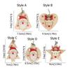 Wooden Santa Claus Pendant Cartoon with Bells Christmas Wooden Ornament Elk Christmas Pendent Reindeer Door Hanging New Year