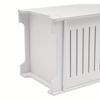 4-Tier White PVC Bathroom Storage Cabinet – Floor Standing Organizer with Ventilated Door – 35.4 Inch Tall