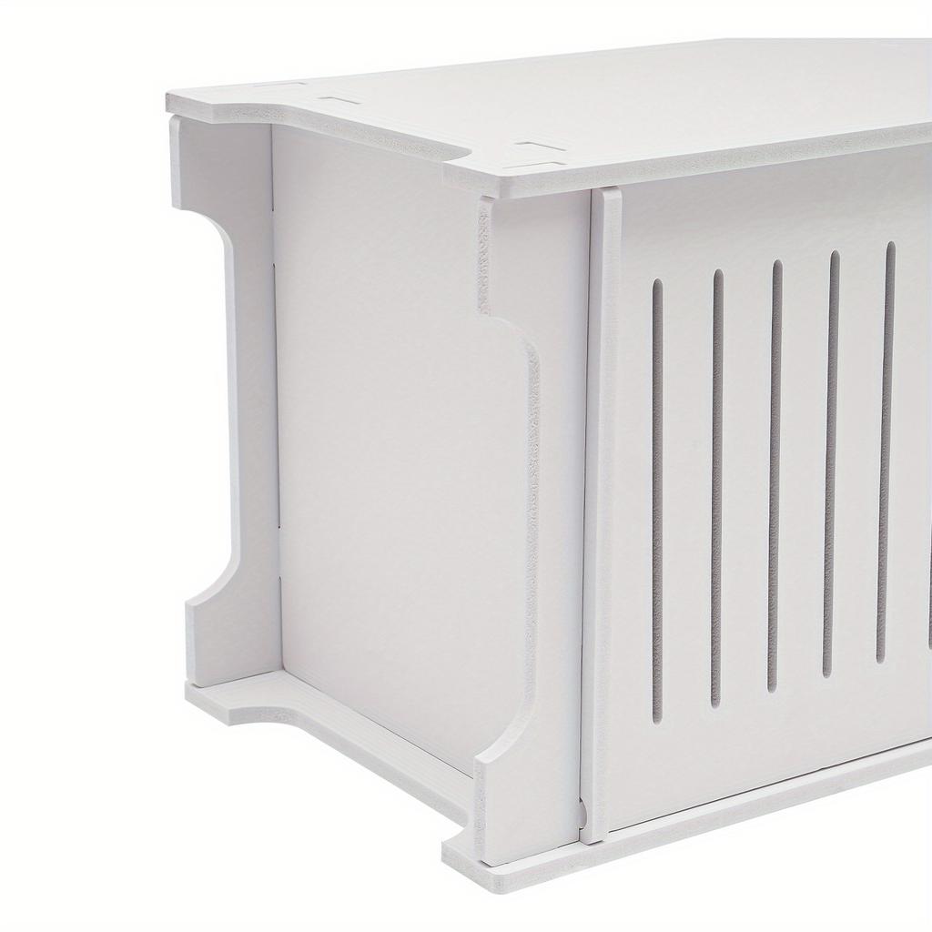 4-Tier White PVC Bathroom Storage Cabinet – Floor Standing Organizer with Ventilated Door – 35.4 Inch Tall