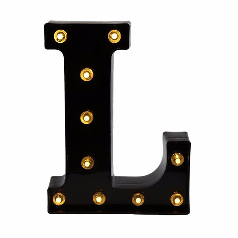 LED Black Letter Light 26 English Night Light Large Luminous Alphabet Lights Wedding Modeling Lamp For Party Birthday Home Bar